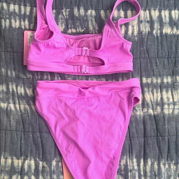 Pink Ribbed Bikini Set - Picture 2 of 2